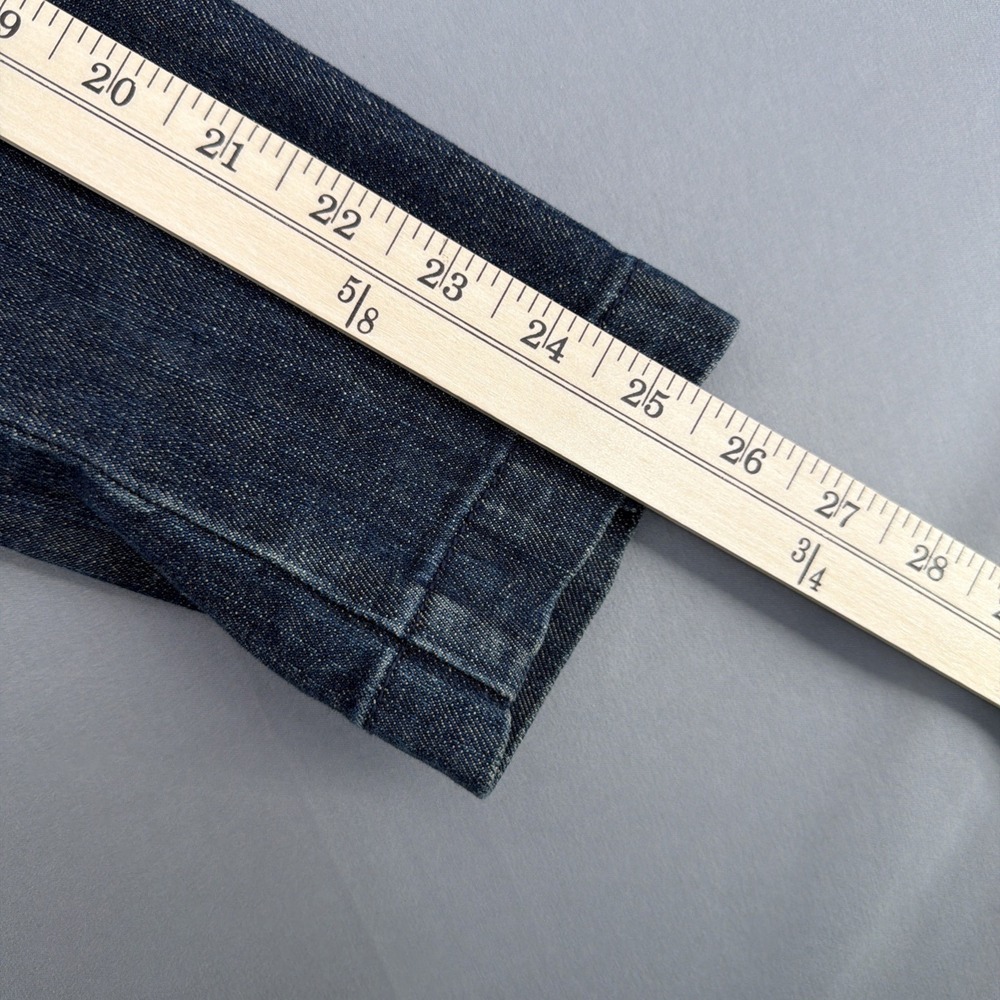 Levis Strauss Jacket Womens Large Blue Denim 2 Button Waist Stretch Button Up - Picture 12 of 12